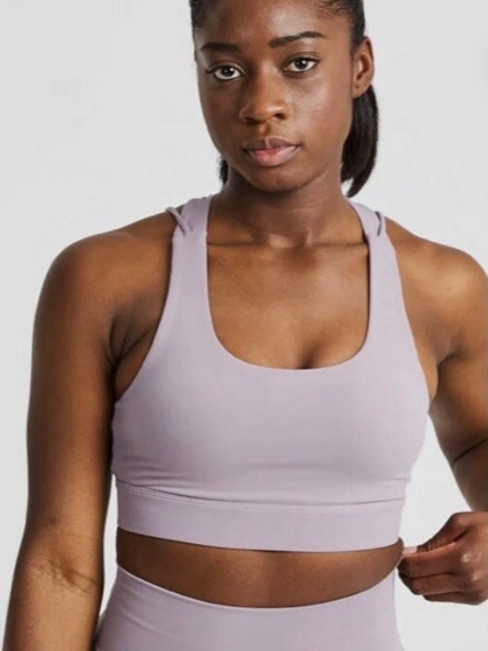 AYBL Dusty Mauve Racerback Sports Bra with Cutout Back